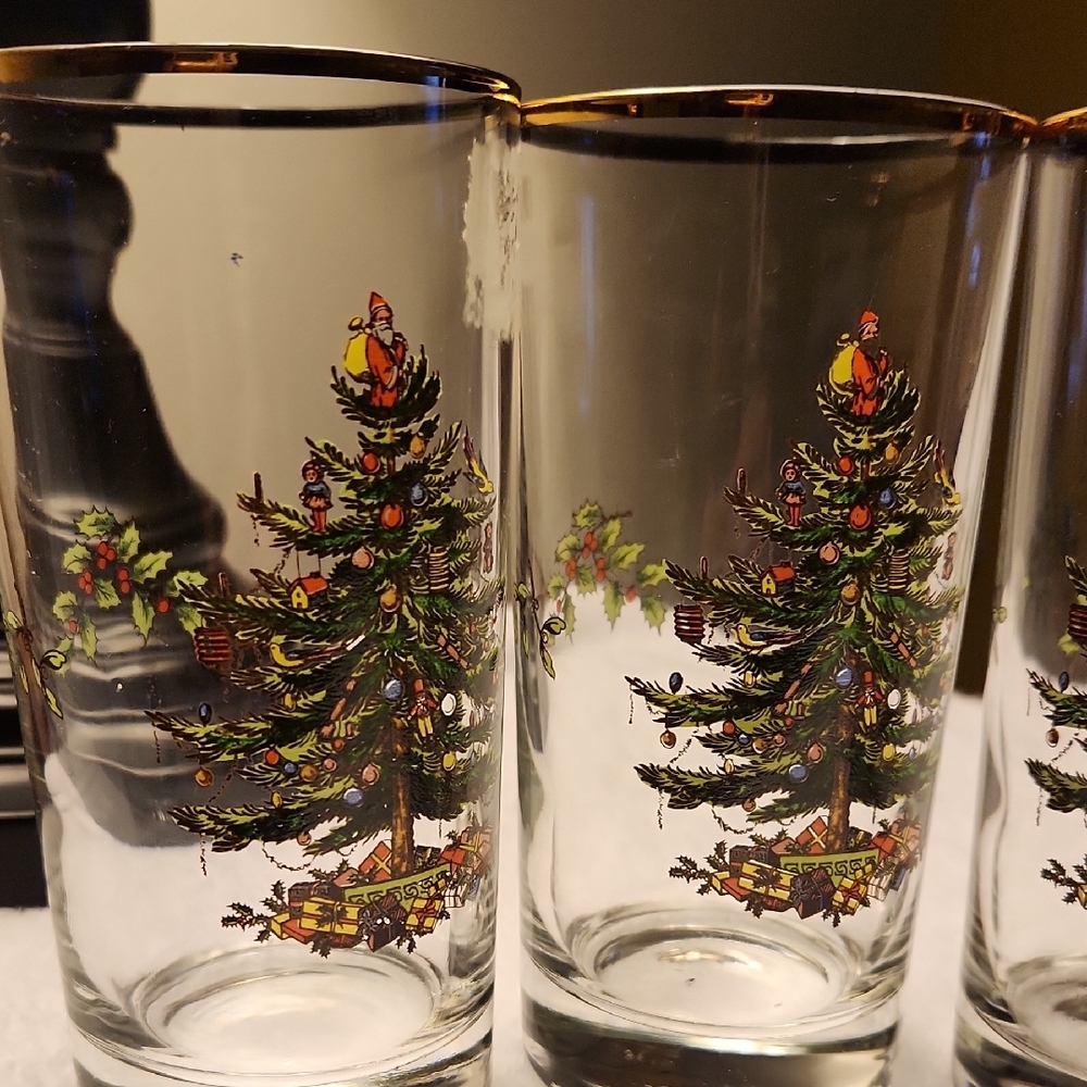 Spode Vintage Christmas Tree Glasses Set